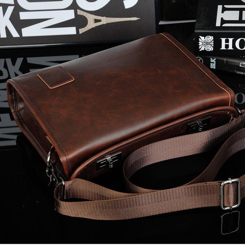 Men Leather Vintage Bags Man Shoulder Messenger Bag Cowhide-BS00499-Veeddydropshipping