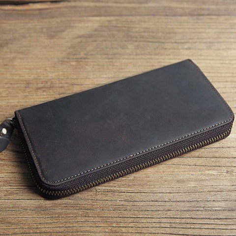 Phone Pocket  Zipper Clutch Bag Passcard Male Bag leather-BS00423-Veeddydropshipping
