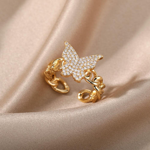 Lucky Eye Rings For Women Opening Adjustable Stainless Steel Ring -JW01392-Veeddydropshipping
