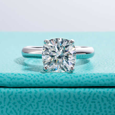 Cushion Cut Moissanite Wedding Ring 925 Sterling Silver Rings -JW00082-Veeddydropshipping