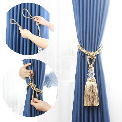 Hanging Ball Tassel Curtain Tieback Simple Big Tassels-HA00084-Veeddydropshipping