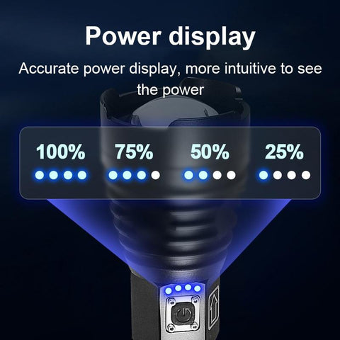 XHP360 Led Flashlight 26650 Rechargeable Torch Usb Powerful Tactical-TI00762-Veeddydropshipping