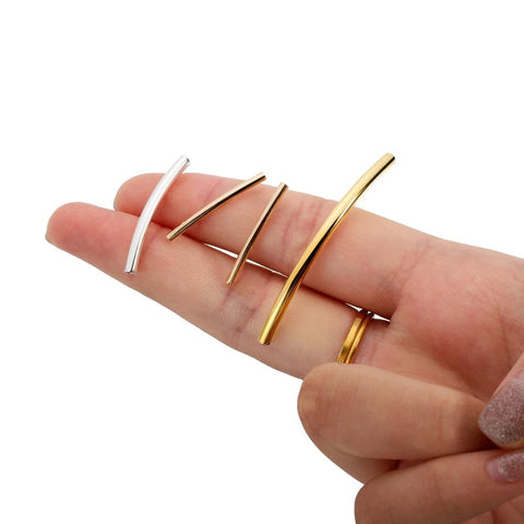 Smooth Curved Spacer Beads Connectors Copper Tube for DIY -JW01541-Veeddydropshipping