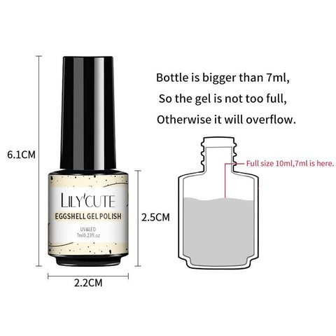 7ml Gel Nail Polish Semi Permanent Solid Eggshell Gel -BH01014-Veeddydropshipping