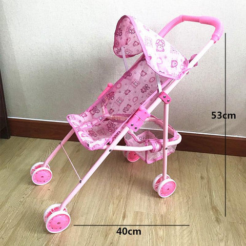 Foldable Doll Stroller Pram Pushchair Safe Baby Dolls Carriages Pretended Play Doll-TB00410-Veeddydropshipping