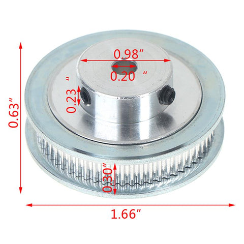 1Set GT2 Synchronous Wheel 20 60 Teeth 5MM Bore Aluminum- CE00070-Veeddydropshipping