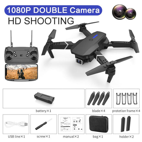 Professional Drone E88 4k wide-angle HD camera WiFi fpv height Hold Foldable RC-TB01389-Veeddydropshipping