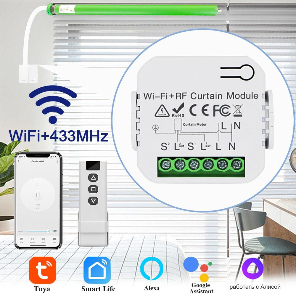 IsFriday Blind WiFi Curtain Switch Tuya Electric Rolling Shutter 433MHz RF-TI01056-Veeddydropshipping