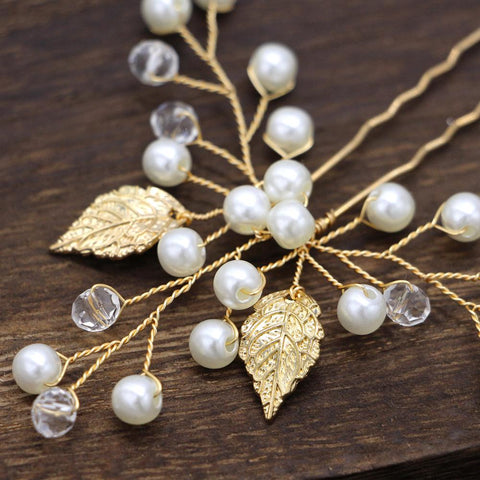 Pearl Hairpins Bridal Hair Accessories Wedding Hair Jewelry -JW00469-Veeddydropshipping
