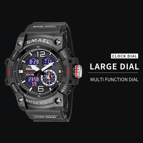 Dual Time Men Watches 50m Waterproof Military Watches-JW00790-Veeddydropshipping
