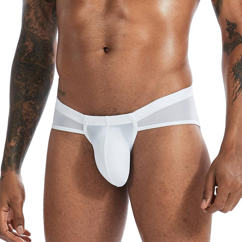 Underwear Sexy Ultra Thin Ice Silk Men&#39;s Briefs Penis Large Pouch Slips-MF01709-Veeddydropshipping