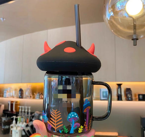 Mushroom Cup Small Devil Black Cat Mug-HA01299-Veeddydropshipping