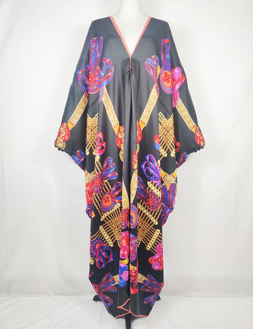 Oversized African Beach V-Neck Silk Loose Women-WF01726-Veeddydropshipping
