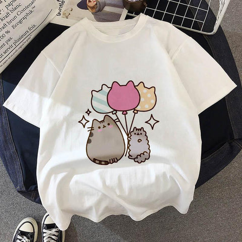 Kids T Shirt Kawaii Fat Cat New Summer Cute Fashion Children T-shirt-TB01126-Veeddydropshipping