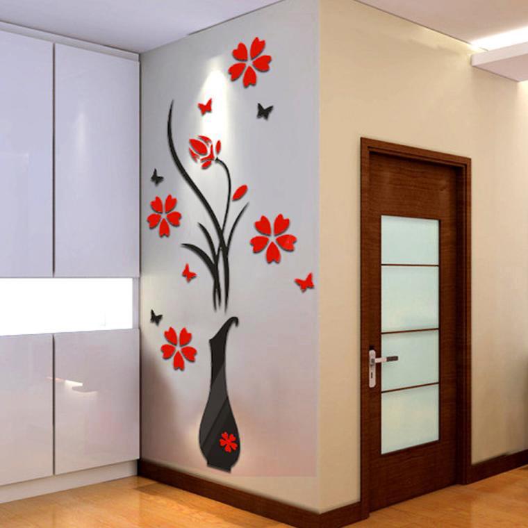 DIY Vase Flower Crystal Arcylic 3D Wall Stickers-HA00248-Veeddydropshipping
