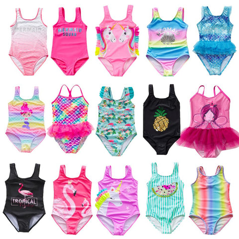 2-16years Girls Swimsuit One Piece Swimsuit 2022 Fashion Rainbow Mermaid Swimwear-OS00298-Veeddydropshipping