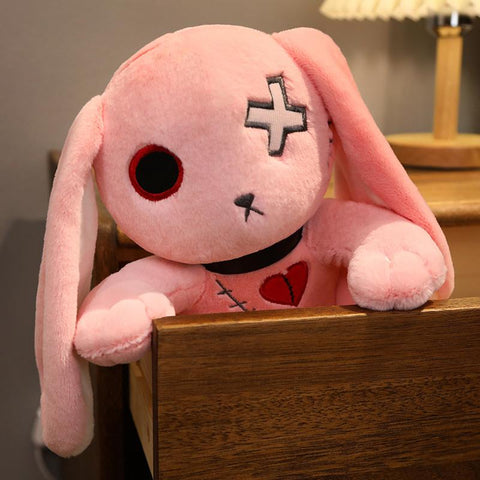 Dark Series Plush Rabbbit Toy Easter Bunny Doll Stuffed Gothic Rock-TB01553-Veeddydropshipping