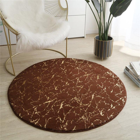 Fur Rug Pink Round Soft Fluffy Rabbit Fur Carpet-HA00549-Veeddydropshipping