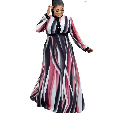 African Dresses for Women Long Sleeve O-neck-Veeddydropshipping