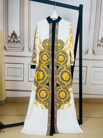 African Chiffon Loose Long Dashiki Dress-WF01659-Veeddydropshipping