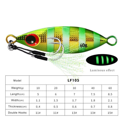 Inchiku Metal Slow Jig Fishing Hard Artificial Bionics Bait 30g 40g 60g Jigging Lure -OS00367-Veeddydropshipping