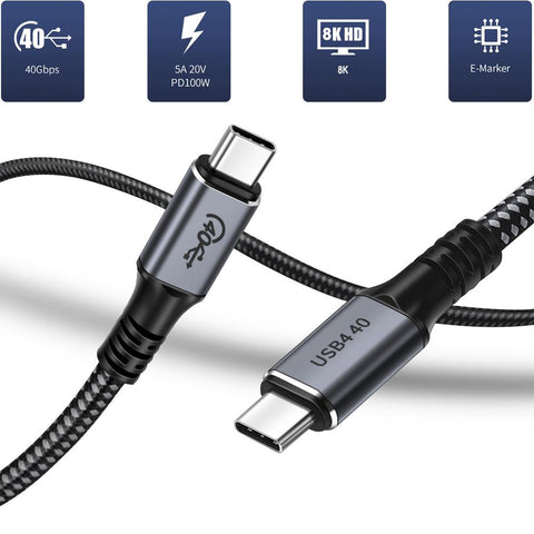 USB 4 cable Thunderbolt 3 cable 100W 3.1 Fast PD Cable E-mark 40Gbps -CE01123-Veeddydropshipping