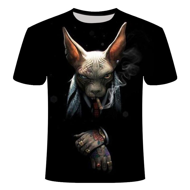 Short Sleeve Street Casual Top Fun Animal Harajuku Large Men's T-shirt-Veeddydropshipping