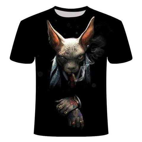 Short Sleeve Street Casual Top Fun Animal Harajuku Large Men's T-shirt-Veeddydropshipping