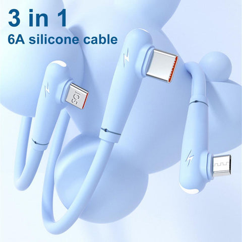 Data Line Three-in-one Charging Cable 66w Portable Super Fast Charge Phone Accessories-PA00424-Veeddydropshipping