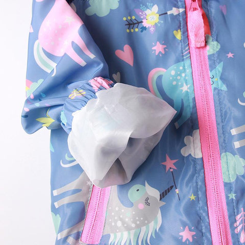 Spring Jacket Girls Coats Hooded Unicorn Rainbow Pattern Baby Clothes-TB00984-Veeddydropshipping
