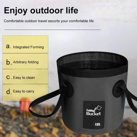 Foldable Bucket Outdoor Travel Water Storage Bag-HA01099-Veeddydropshipping