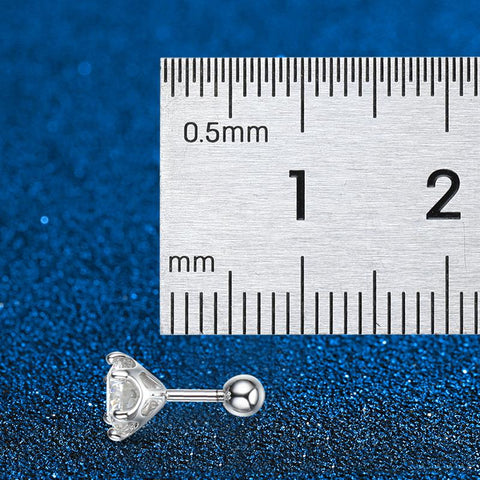925 Sterling Silver Moissanite Screw Stud Earrings Drop Diamond For Women-JW00050-Veeddydropshipping