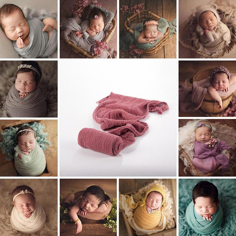 Stretch Baby Photography Props Blanket Wraps Organic Cotton Wrap Soft Infant Newborn-TB00419-Veeddydropshipping