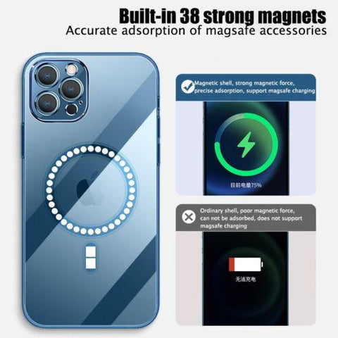 Case For iPhone 14 13 12 11 Pro Max XR XS X Shockproof Magnetic Silicone Cover-PA00107-Veeddydropshipping