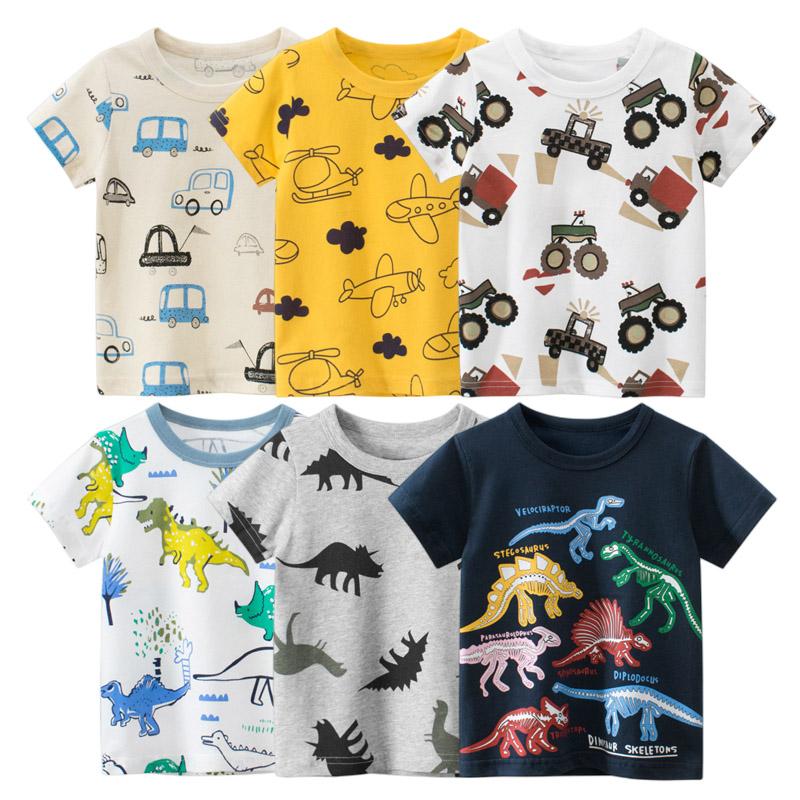 2023 Summer T-Shirt for Boys Girls Kids Short Sleeve Dinosaur Full Print-TB01163-Veeddydropshipping