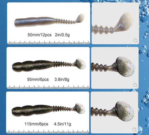 Rock Viber Shad 50mm 95mm 115mm Rock Shiner Sea Soft Baits Pesca Artificial -OS00366-Veeddydropshipping