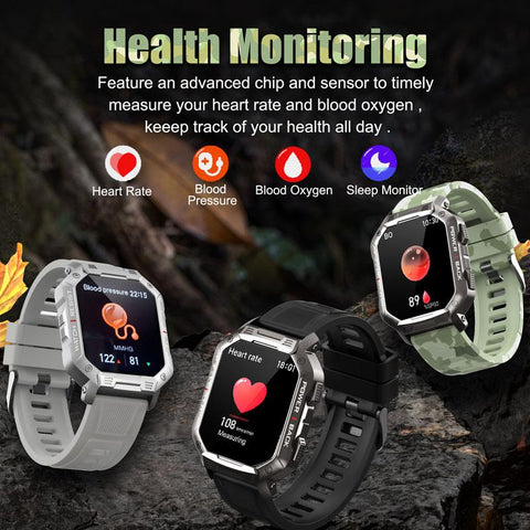 Smart Watch Men Military For Android Mi Ios Blood Waterproof -JW01072-Veeddydropshipping