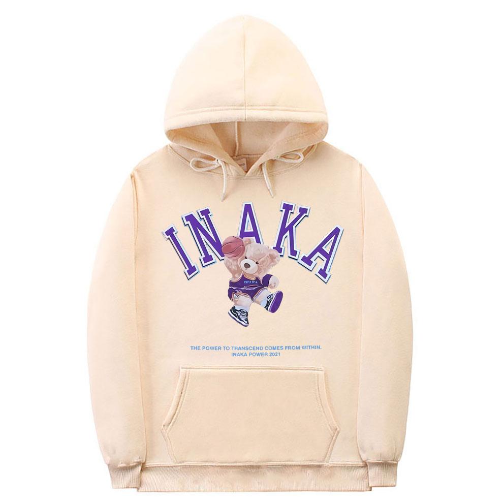 Inaka Power Hoodie Funny Purple Basketball Bear Print Hoodie-Veeddydropshipping