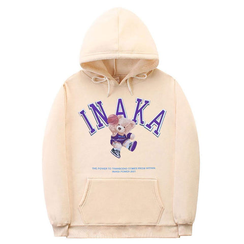 Inaka Power Hoodie Funny Purple Basketball Bear Print Hoodie-Veeddydropshipping