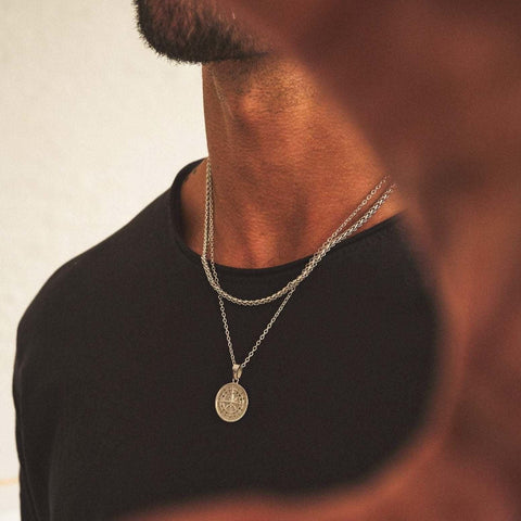 Necklaces  Pendant, Stainless Steel Cuban Figaro Wheat -JW01265-Veeddydropshipping