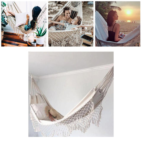 Large Double Deluxe Hammock Swing Net-HA01632-Veeddydropshipping