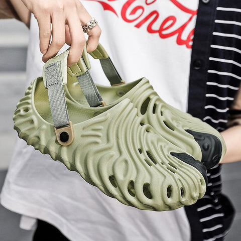 Runway Slippers Clogs Solid Hollow Design Beach Outside Soft-BS01472-Veeddydropshipping
