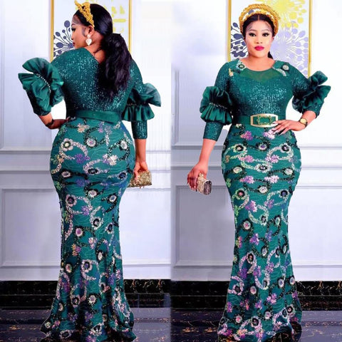 African Women Plus Size Evening Dresses-WF01530-Veeddydropshipping