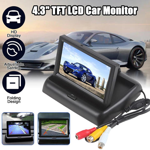 Foldable Rearview Reverse Parking Monitor 2-channel Video Input HD Car-AM00671-Veeddydropshipping