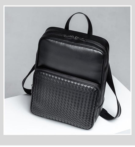 Men Backpack Fashion Real Natural Leather Student Backpack-BS00322-Veeddydropshipping
