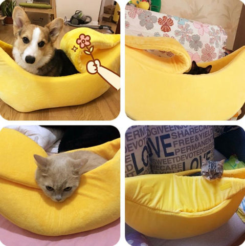 Banana Cat Bed House Funny Cute Cozy-HA01406-Veeddydropshipping
