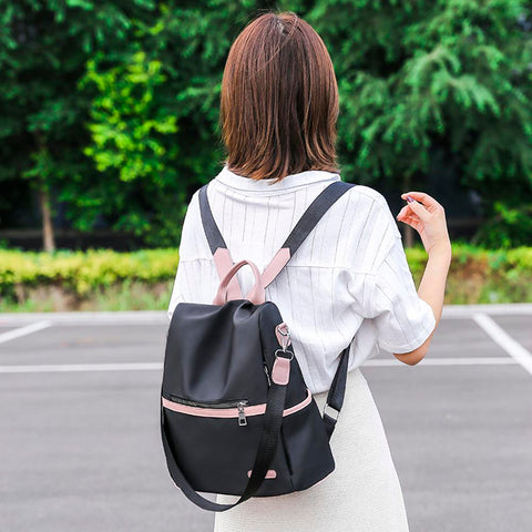 Fashion Women Contrast Color Knapsack Casual Travel Anti-Theft-BS00010-Veeddydropshipping