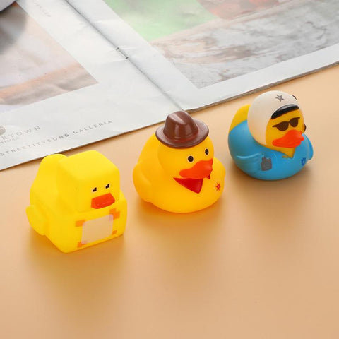5-40PCS Baby Bath Toys Soft Rubber Duck Squeeze Sound-TB01533-Veeddydropshipping