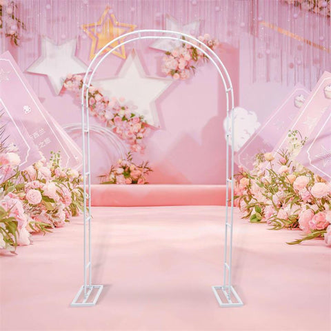 White Wedding Arch Metal Trellis Stand-HA01693-Veeddydropshipping