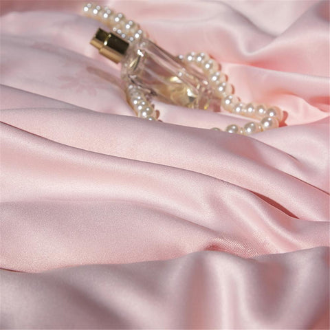 Women Top Grade Pink 100% Silk Quilt-HA00400-Veeddydropshipping